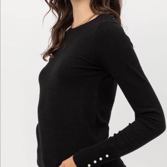 Long sleeve sweater with pearl detail - Picture 1 of 6